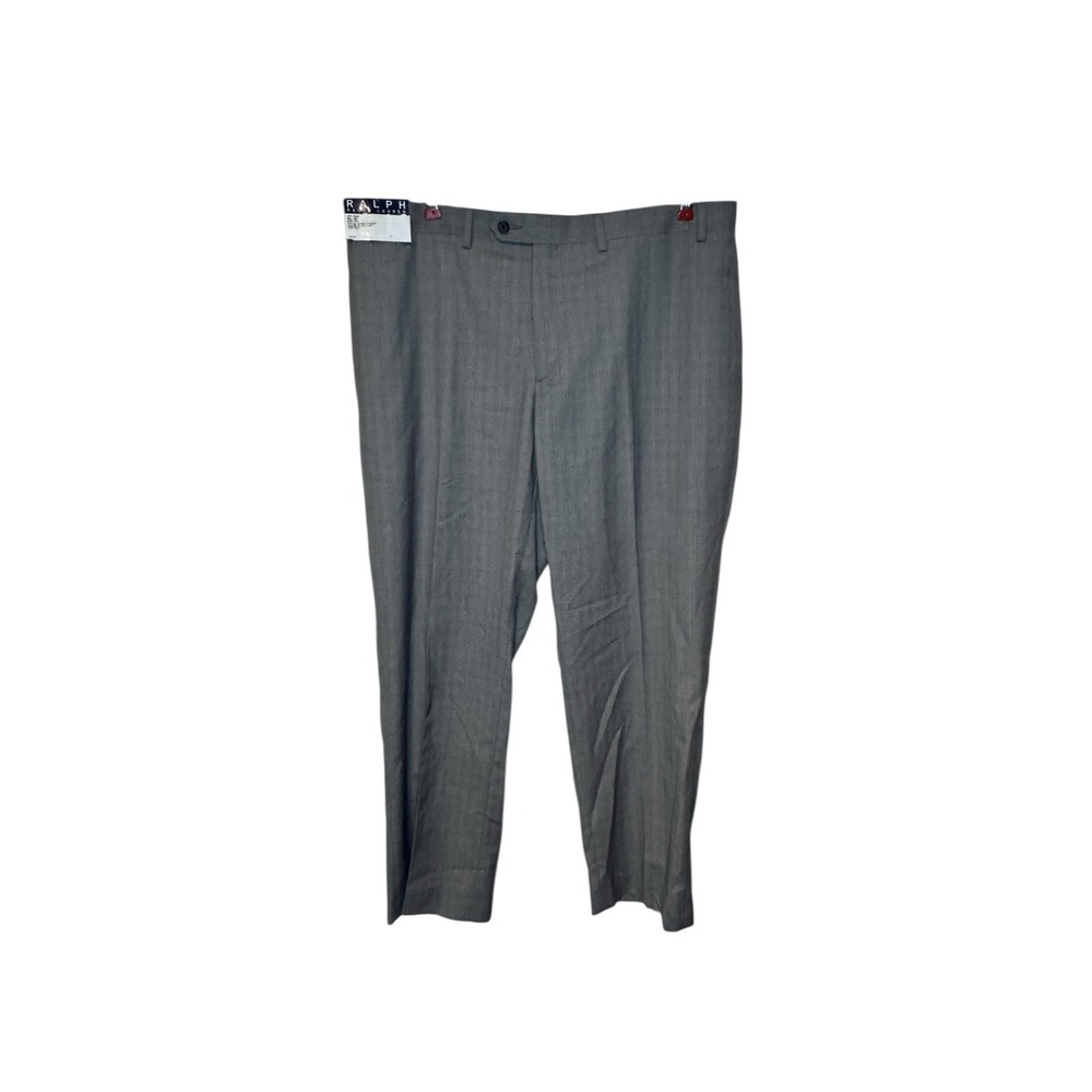 Ralph Lauren Men's Dress Pants Evan Plaid‎ Modern Fit Flat Front Gray 40X30 NWT
